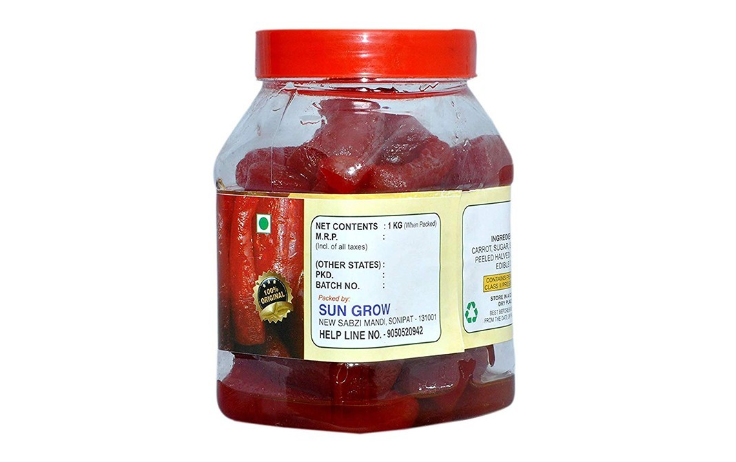 Sun Grow Carrot Murabba    Plastic Jar  1 kilogram
